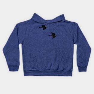 Two Ravens In Flight Vector Cut Out Kids Hoodie